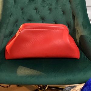 Red leather clutch - COS